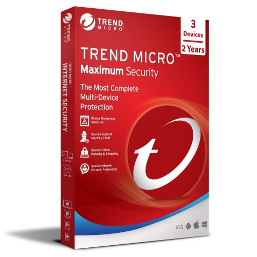 Trend Micro Maximum Security 2026-2028, Runtime: 2 Years, Appareils: 3 Appareils, image 