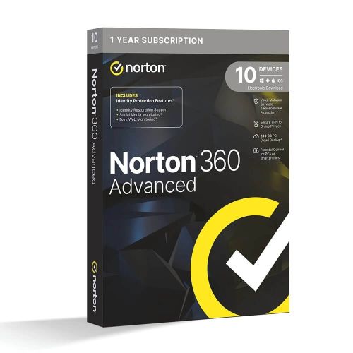 Norton 360 Advanced 200 GB Cloud Storage, Appareils: 10 Appareils, image 